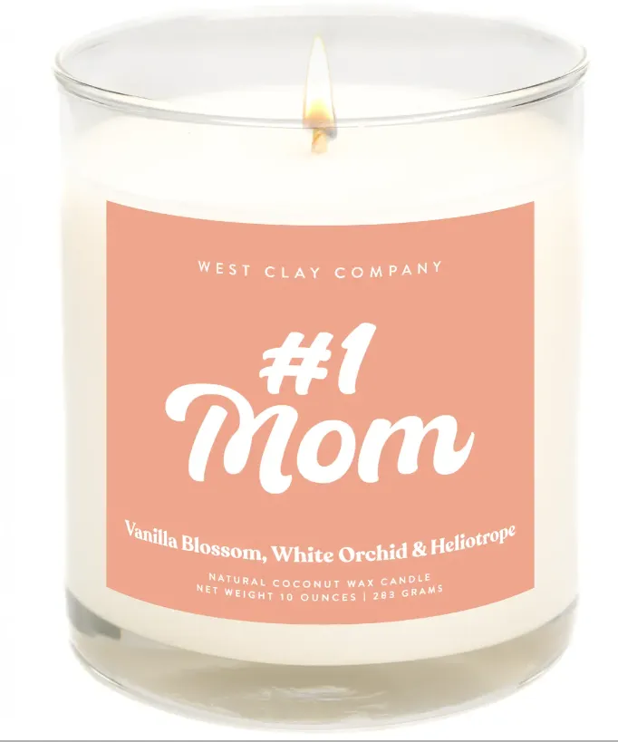 #1 Mom Candle - Vanilla Blossom, White Orchid & Heliotrope Scent