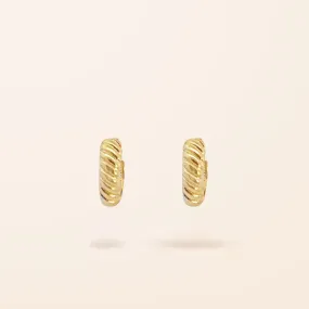 10K Gold Medium Twist Huggie Earrings