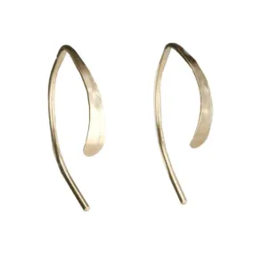 14 Karat Yellow Gold Extra Small Wishbone Hoop Earrings