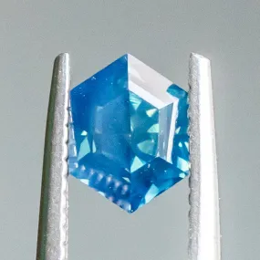 1.47CT ELONGATED HEXAGON SAPPHIRE, DEEP SILKY BLUE, 7.00X5.20X4.82MM,  UNTREATED