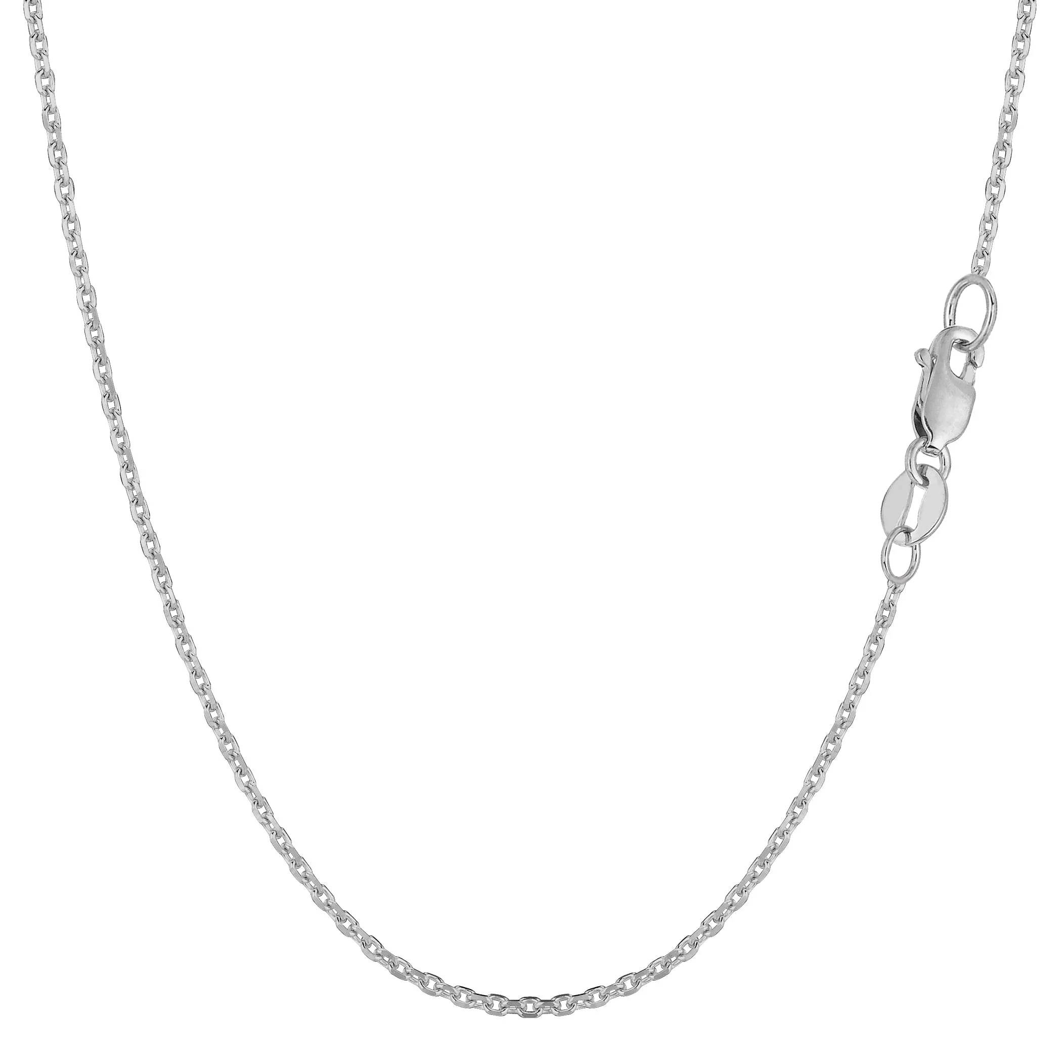 14k White Gold Cable Link Chain Necklace, 1.4mm