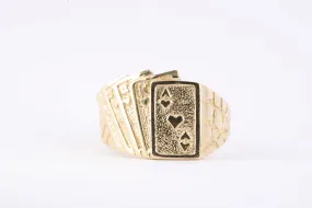 14k Yellow Gold Playing Cards Fashion Ring Size 11 (6.46g.)