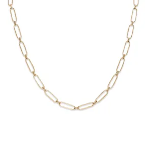 18K Organic Paperclip Link Chain