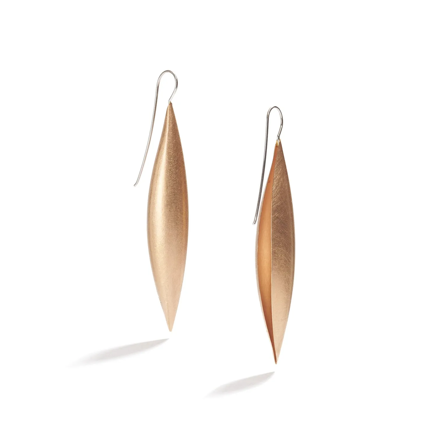 18K Rose Gold Cocoon Pendant Earrings~68mm Slim