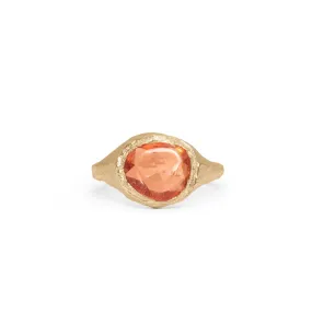 18K Signet Ring in Orange Sapphire