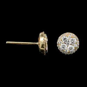 18K Yellow Gold Estate Diamond Earrings