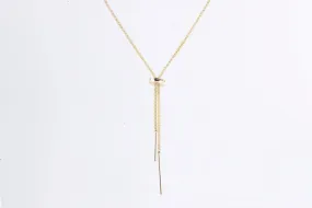 20" 14k Yellow Gold Popcorn Chain Bolo Necklace (5.08g.)