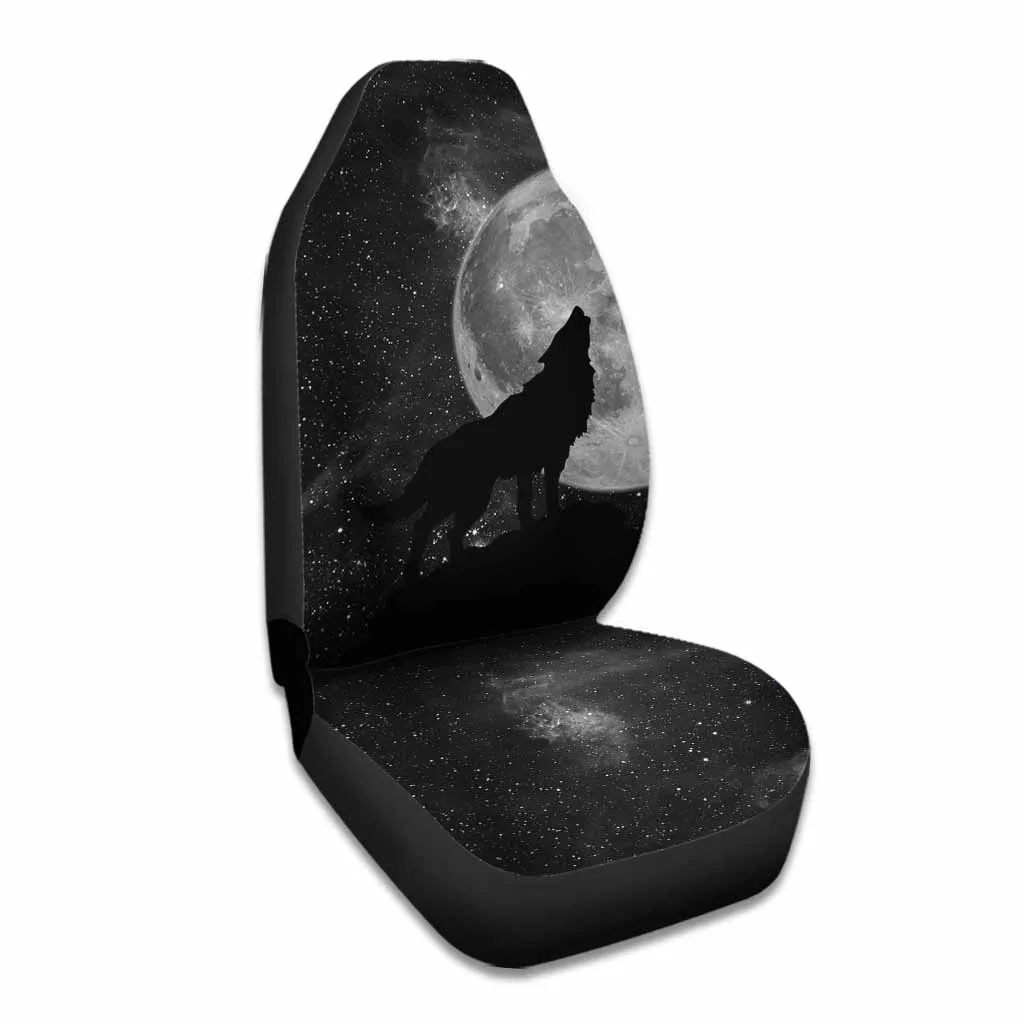 3D All Over Print Wolf Seat Covers Hello Darkness My Old Friend Wolf Car Seat Covers