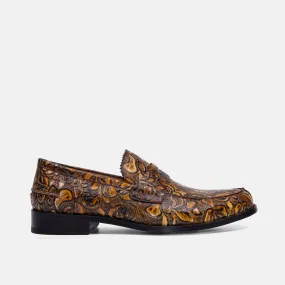 Abe Goldenrod Leather Penny Loafers