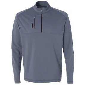 adidas Golf Men's Lead/Black Mixed Media Quarter-Zip Jacket