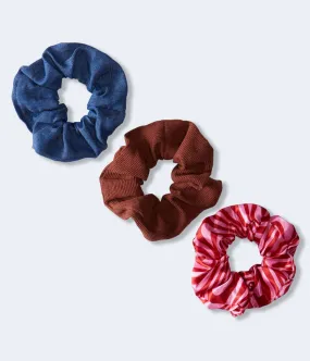 Aeropostale Womens' Striped Scrunchie 3-Pack -  - Size One Size - Cotton - Teen Fashion & Clothing Red