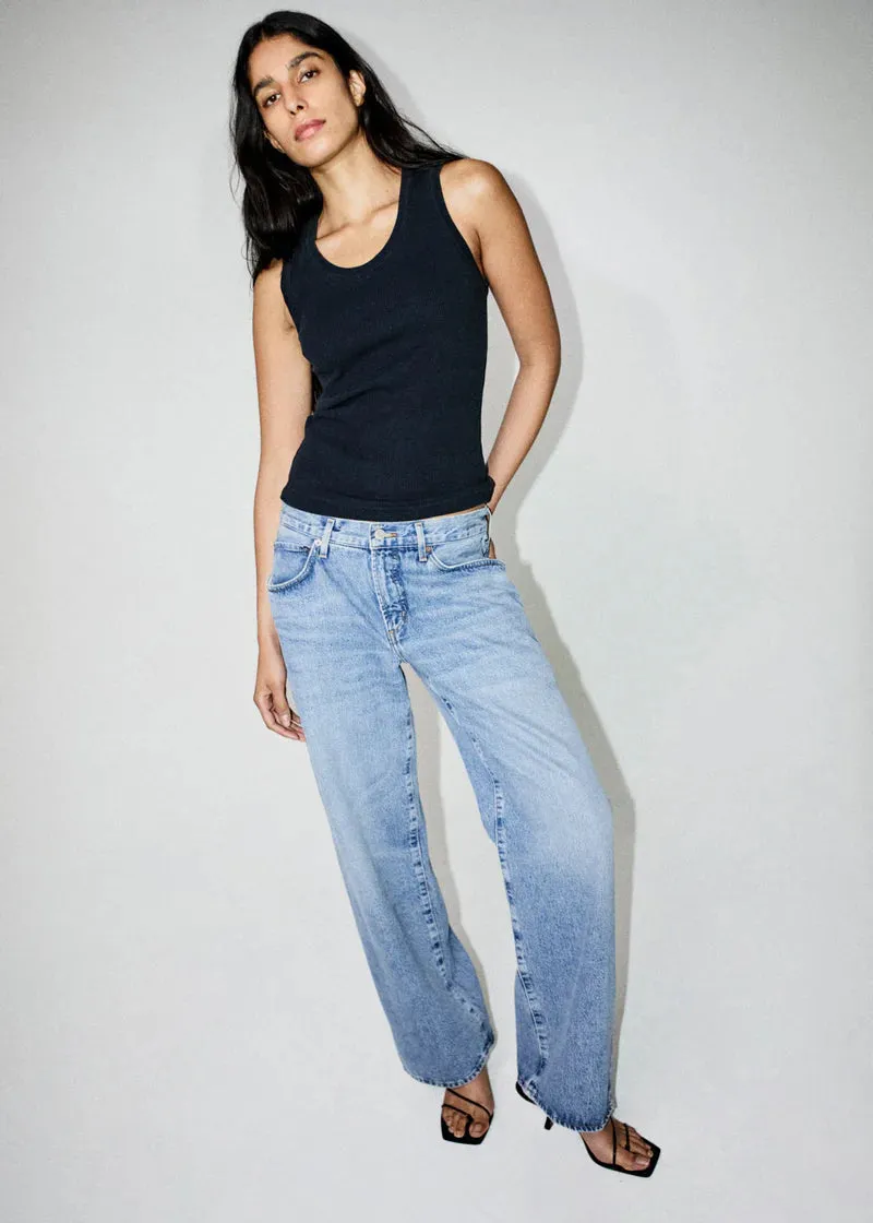 AGOLDE POPPY CROPPED TANK IN BLACK