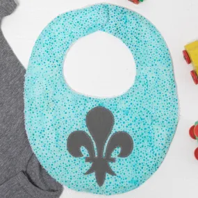 Baby Bib with Fleur de Lis Applique