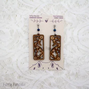 Ball Python Floral Dangle Earrings