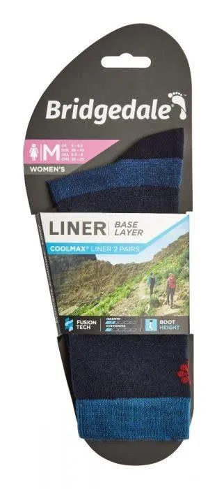 Bridgedale Coolmax Liner Socks Women Blue