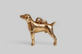 Dainty Vintage Mid 20th Century Sporting Dog Charm in 14k Gold