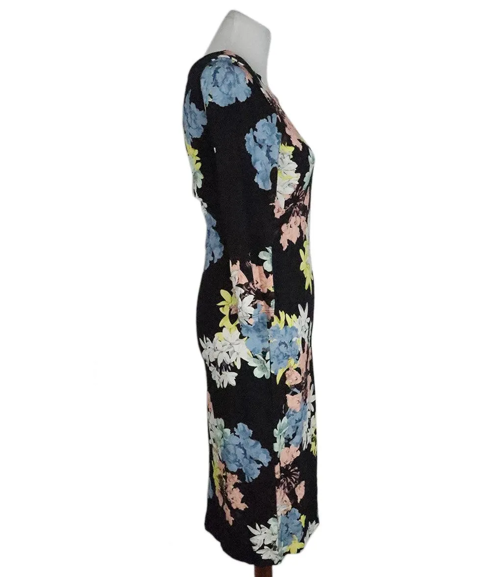 Erdem Black Floral Print Dress sz 6