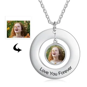 Fashion Personalized Round Photo Necklace