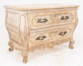 French Provincial Style Bombe Two Drawer Chest