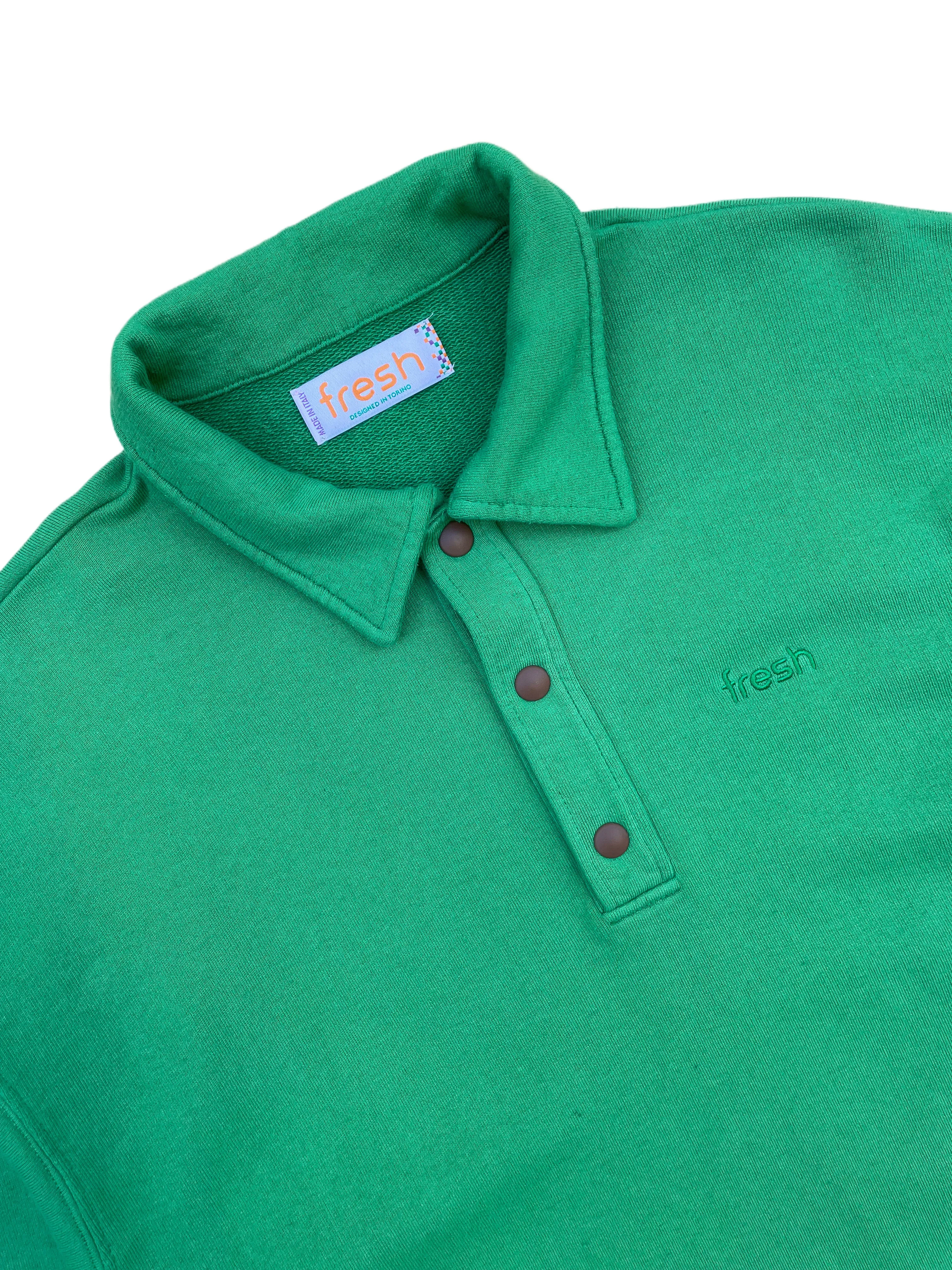 FRESH Mike Cotton Polo Sweatshirt in Green