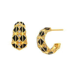 Geometrix Enamel Diamond Hoops