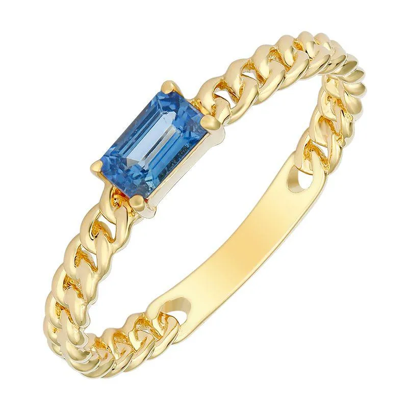 Gold Link Gemstone Ring