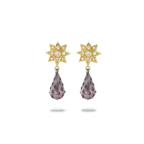 GRAND STAR POLKA DOT SPIKE DROP EARRINGS