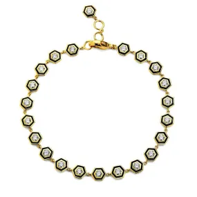 Hex Diamond Enamel Bracelet