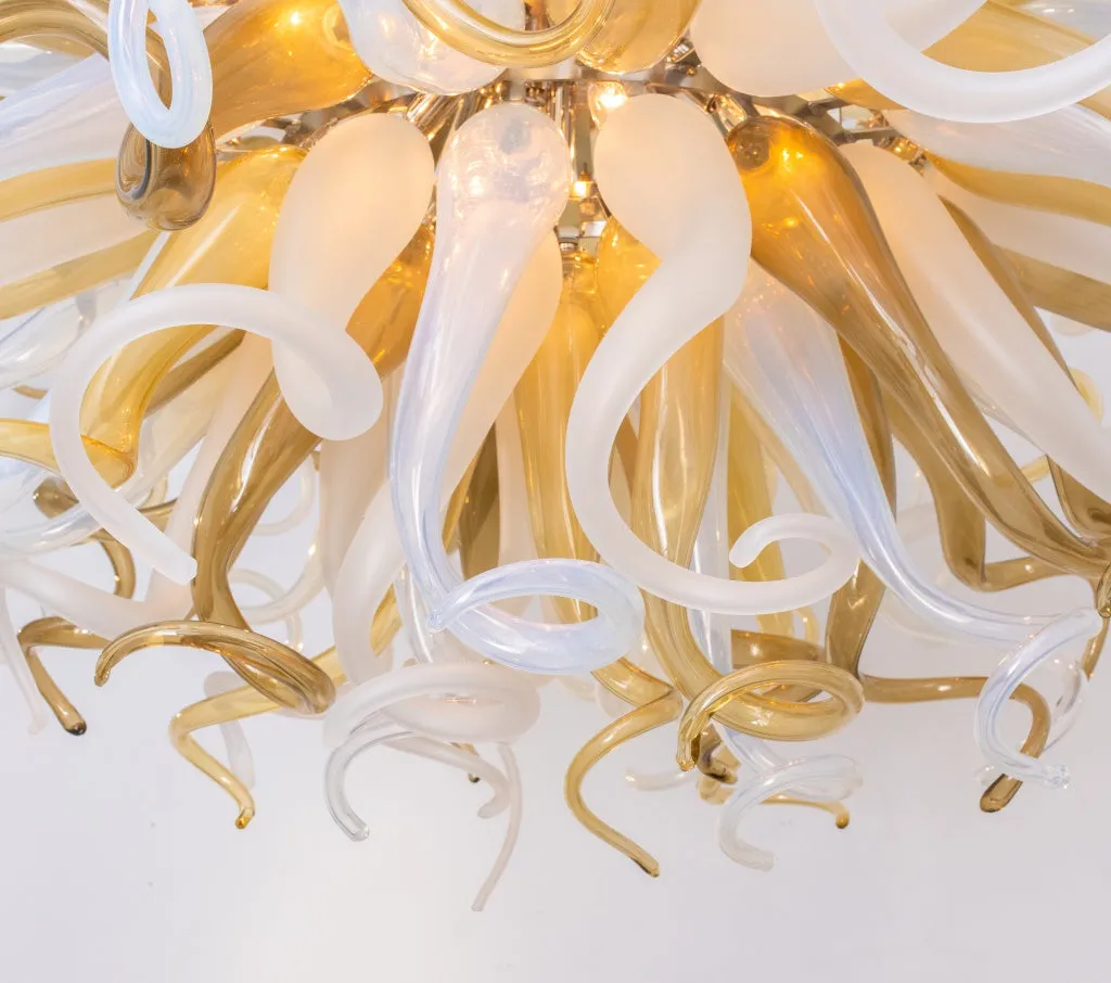 Italian Murano Glass Ghirigori Twisted Chandelier