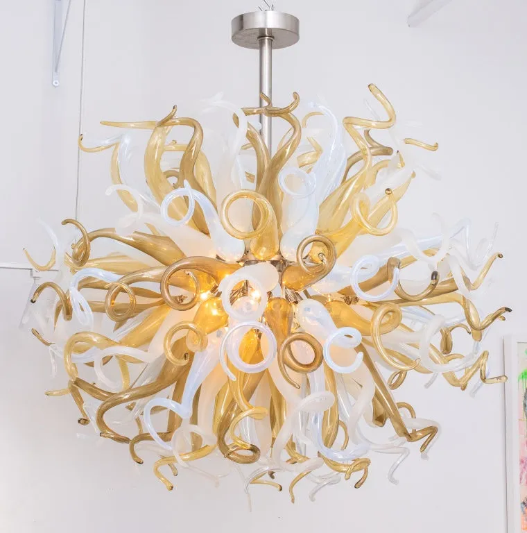 Italian Murano Glass Ghirigori Twisted Chandelier