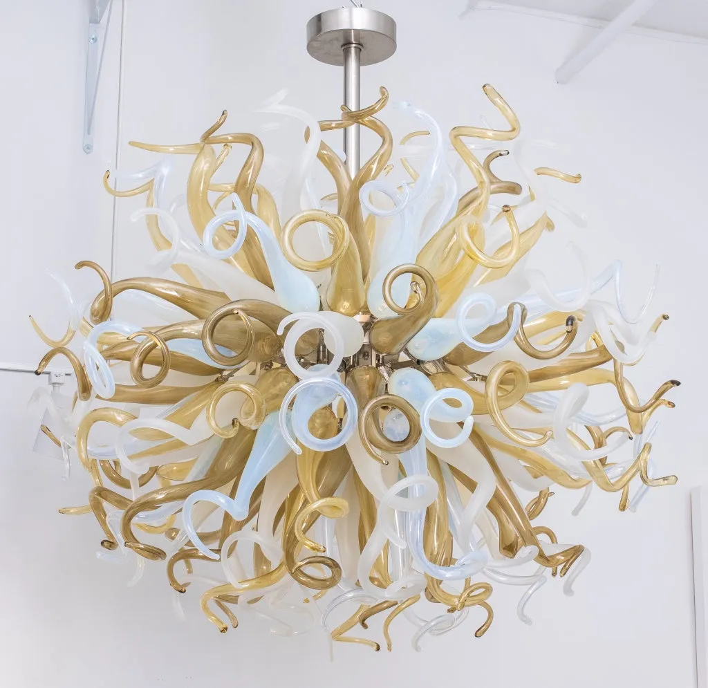 Italian Murano Glass Ghirigori Twisted Chandelier