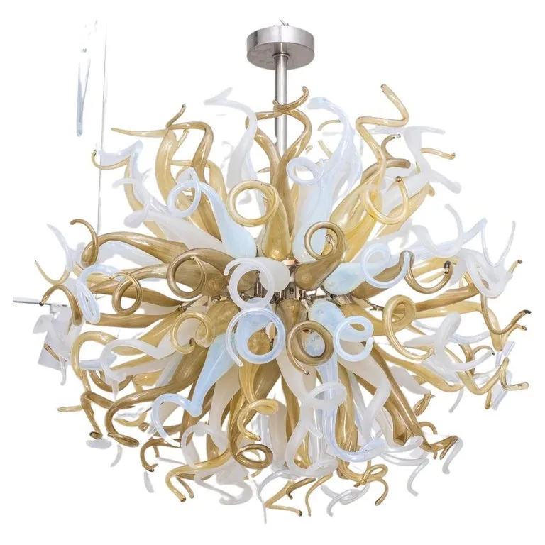 Italian Murano Glass Ghirigori Twisted Chandelier