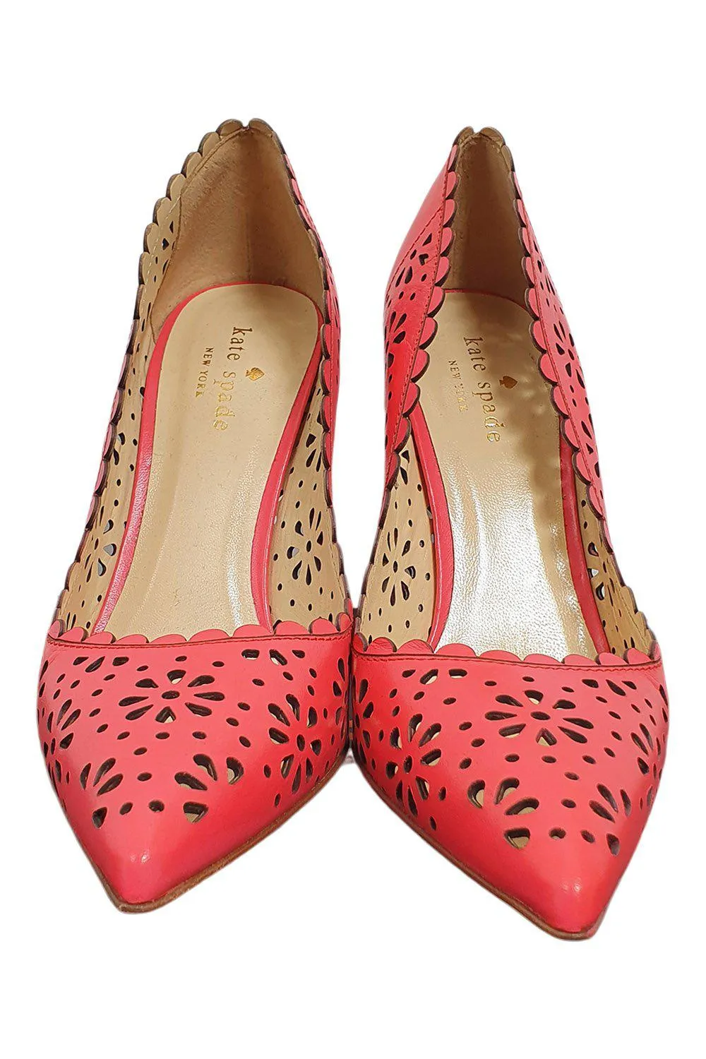 KATE SPADE New York Pink Laser Cut Lana Geranium Heels ( US 8.5B | UK 5.5)