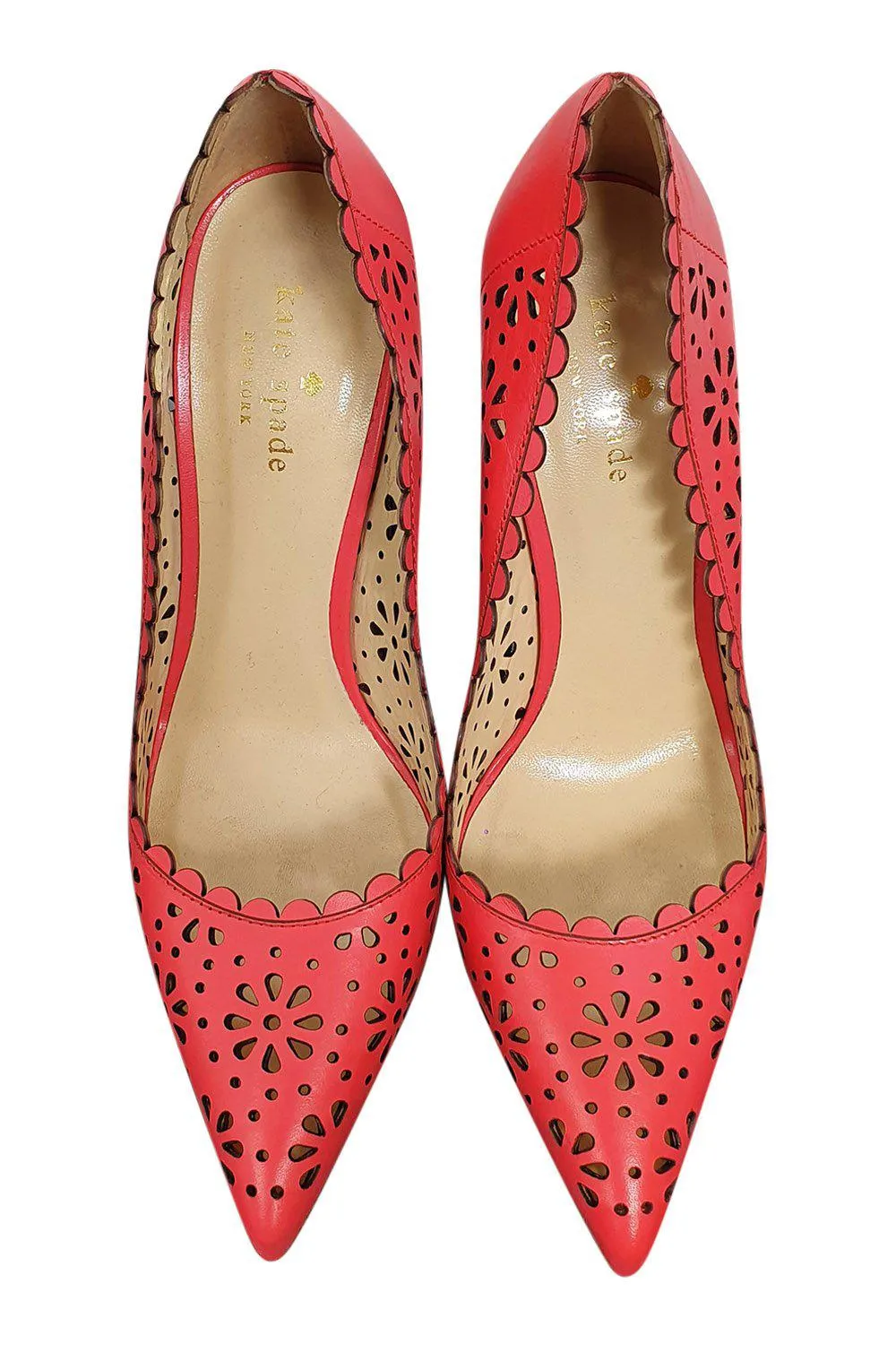 KATE SPADE New York Pink Laser Cut Lana Geranium Heels ( US 8.5B | UK 5.5)