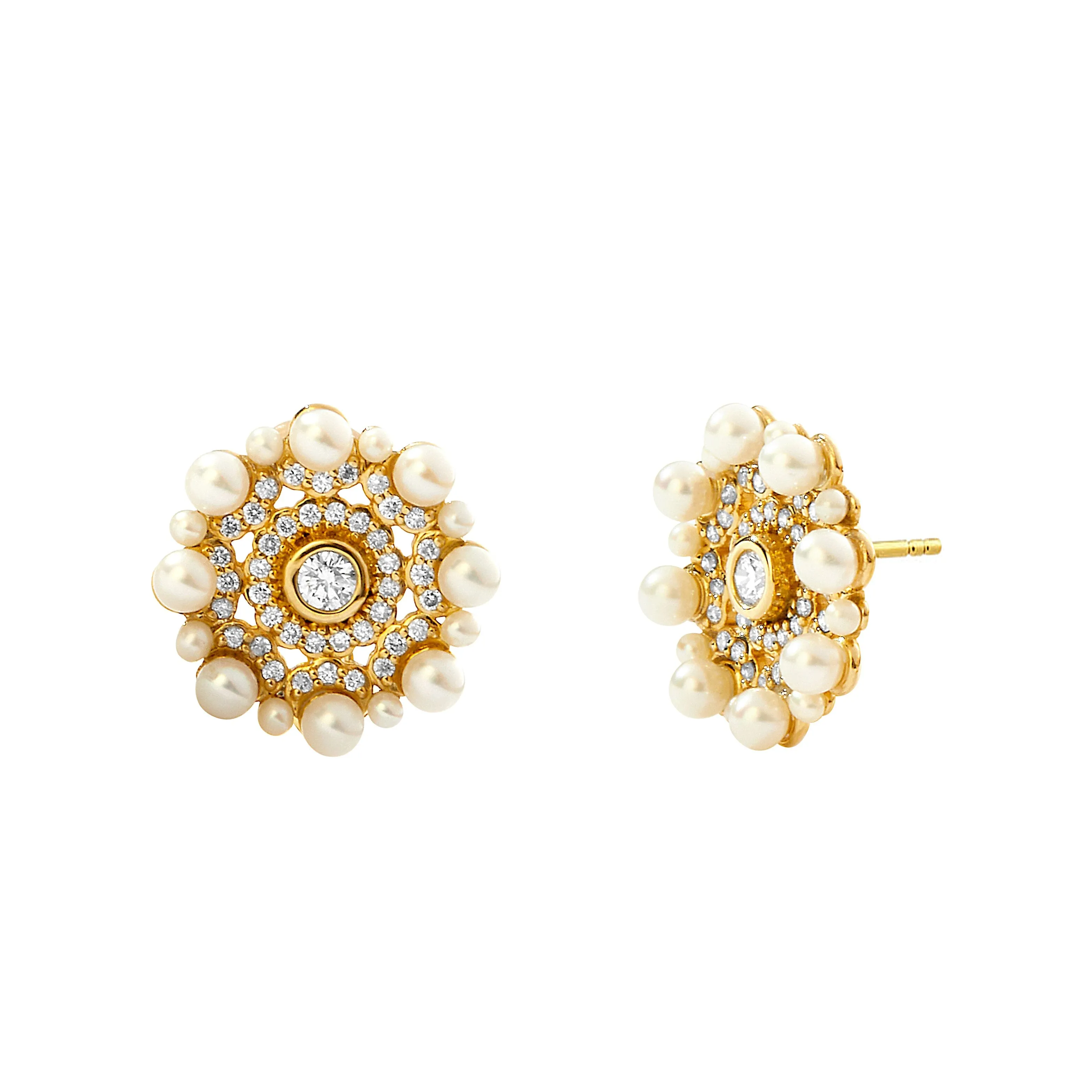 Mogul Pearl & Diamond Studs