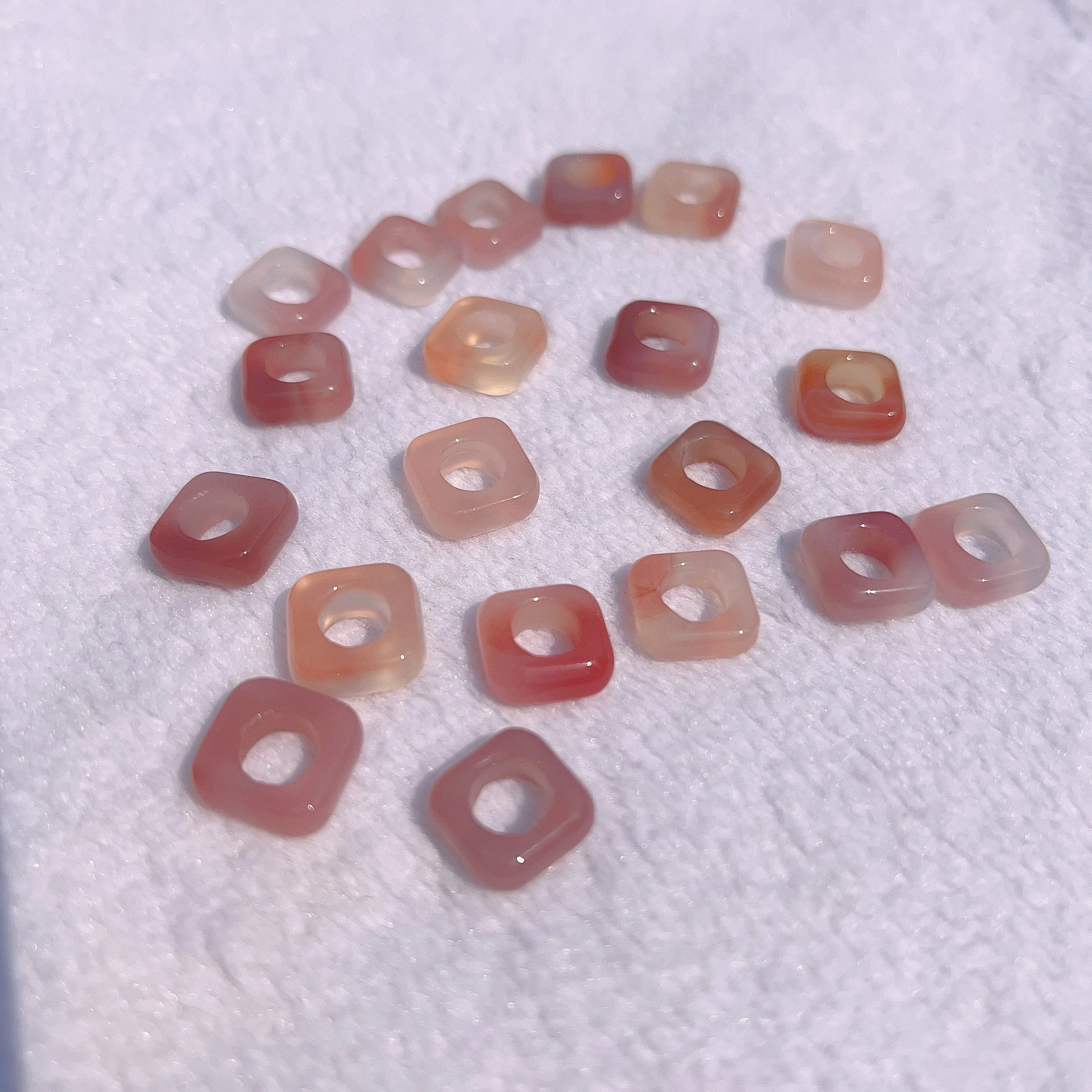 Natural YanYuan Agate Squre Amulets Charms for DIY Jewelry Projects