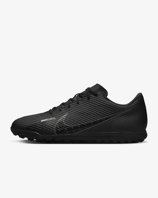 Nike men's soccer shoe Mercurial Vapor 15 Club Turf DJ5968 001 black-yellow-dark gray