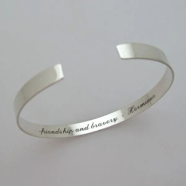 Personalized Skinny Silver Bracelet