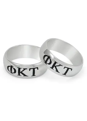 Phi Kappa Tau Sterling Silver Wide Band Ring