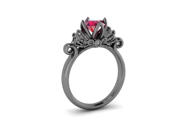 Secret Skull Engagement Ring-UDINC0499