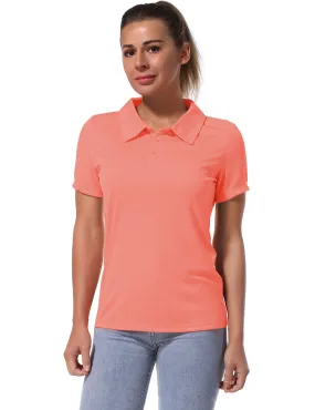 Short Sleeve Slim Fit Polo Shirt coral_yogastudio