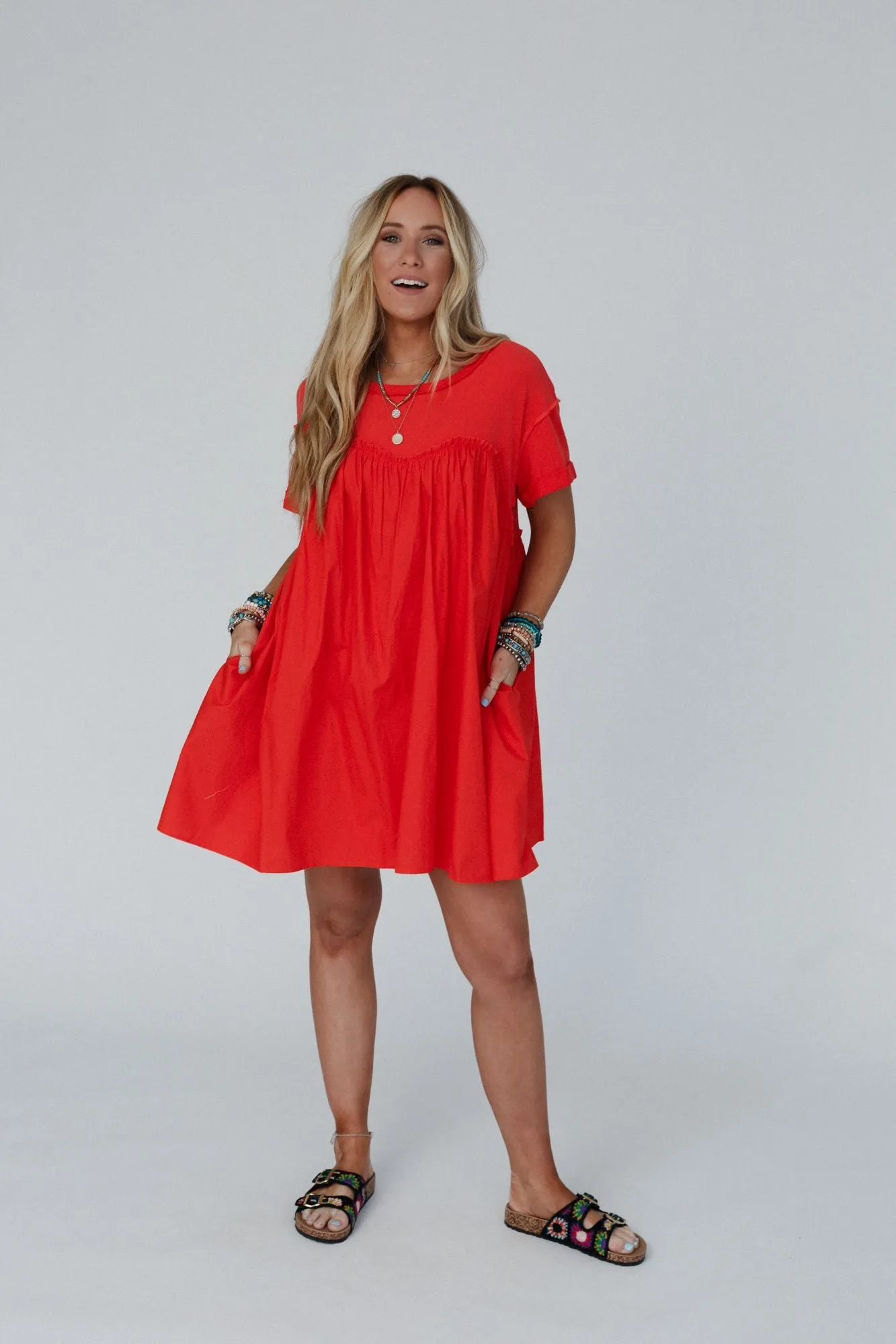 Sweetheart Breeze Tee Dress - Orange