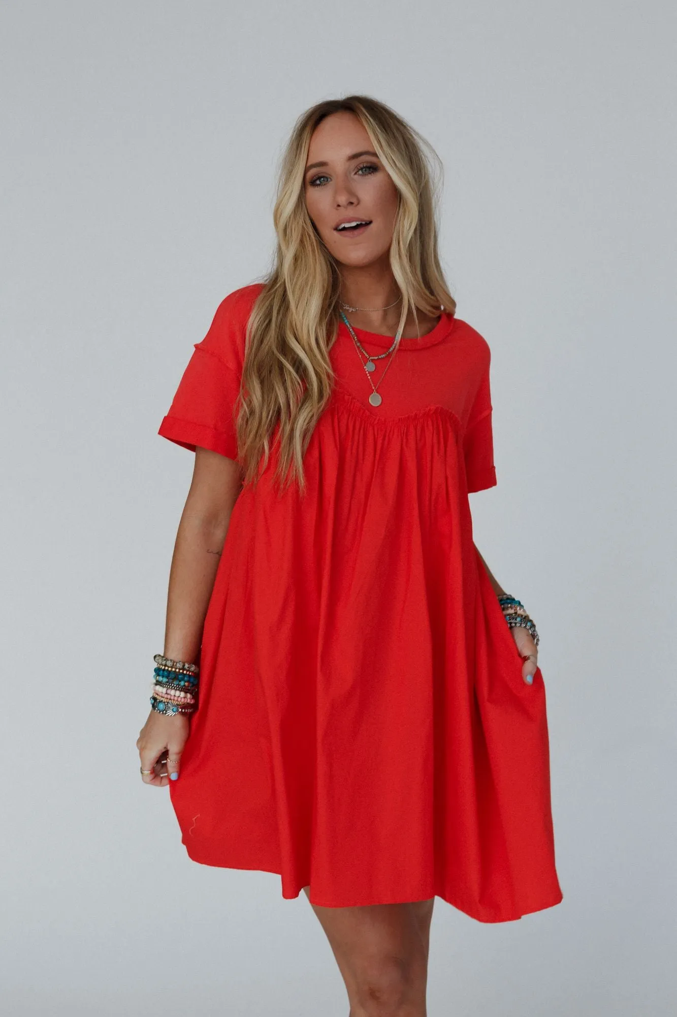 Sweetheart Breeze Tee Dress - Orange