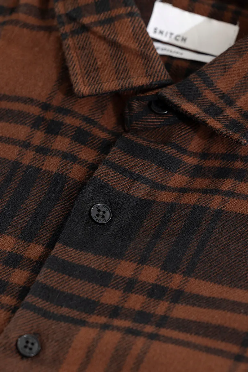 Tartan Grid Brown Checks Shirt