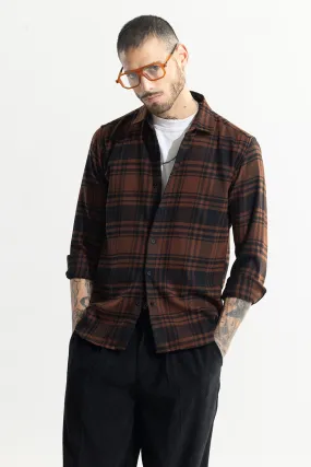 Tartan Grid Brown Checks Shirt