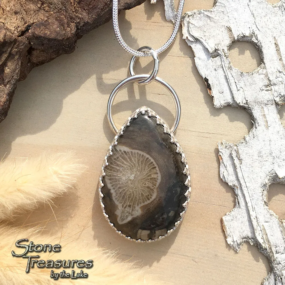 Thamnopora Fossil Pendant Necklace