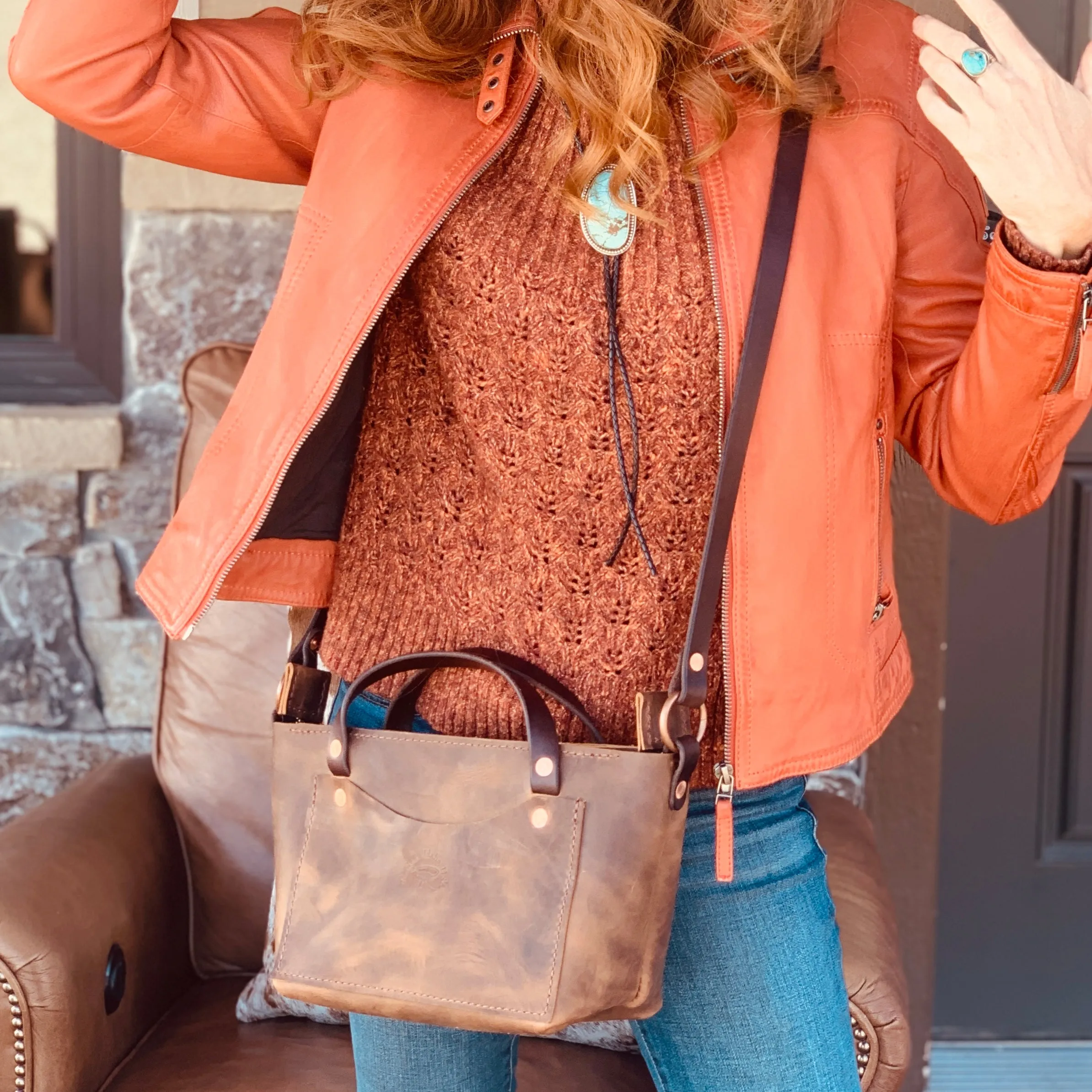 The Stillwater Brown Crossbody Purse -Tote