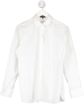 Theory White Cotton Blend Shirt UK S