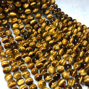 Top Grade 6-14mm Brown Tiger Eye Round Bead Strands for DIY Jewelry Project