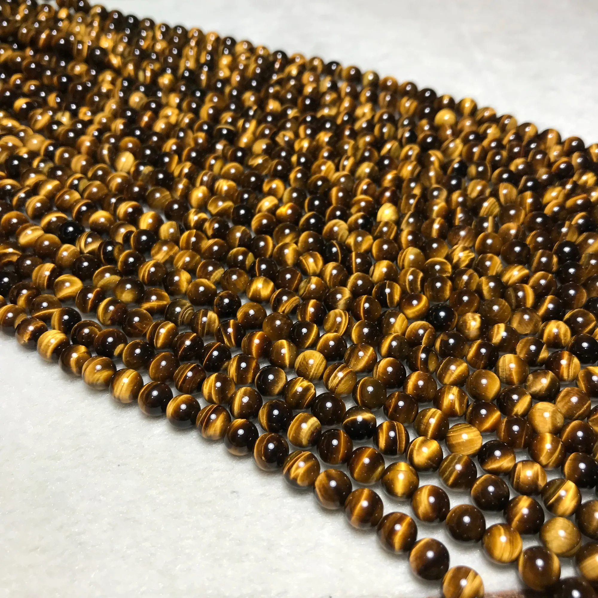 Top Grade 6-14mm Brown Tiger Eye Round Bead Strands for DIY Jewelry Project